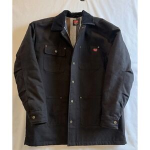 Wrangler Workwear Canvas Jacket Barn Chore Blanket-Lined Corduroy Snap Sz: L